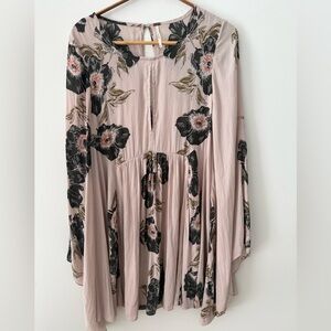 Free People Blush Pink Floral Boho Dress
